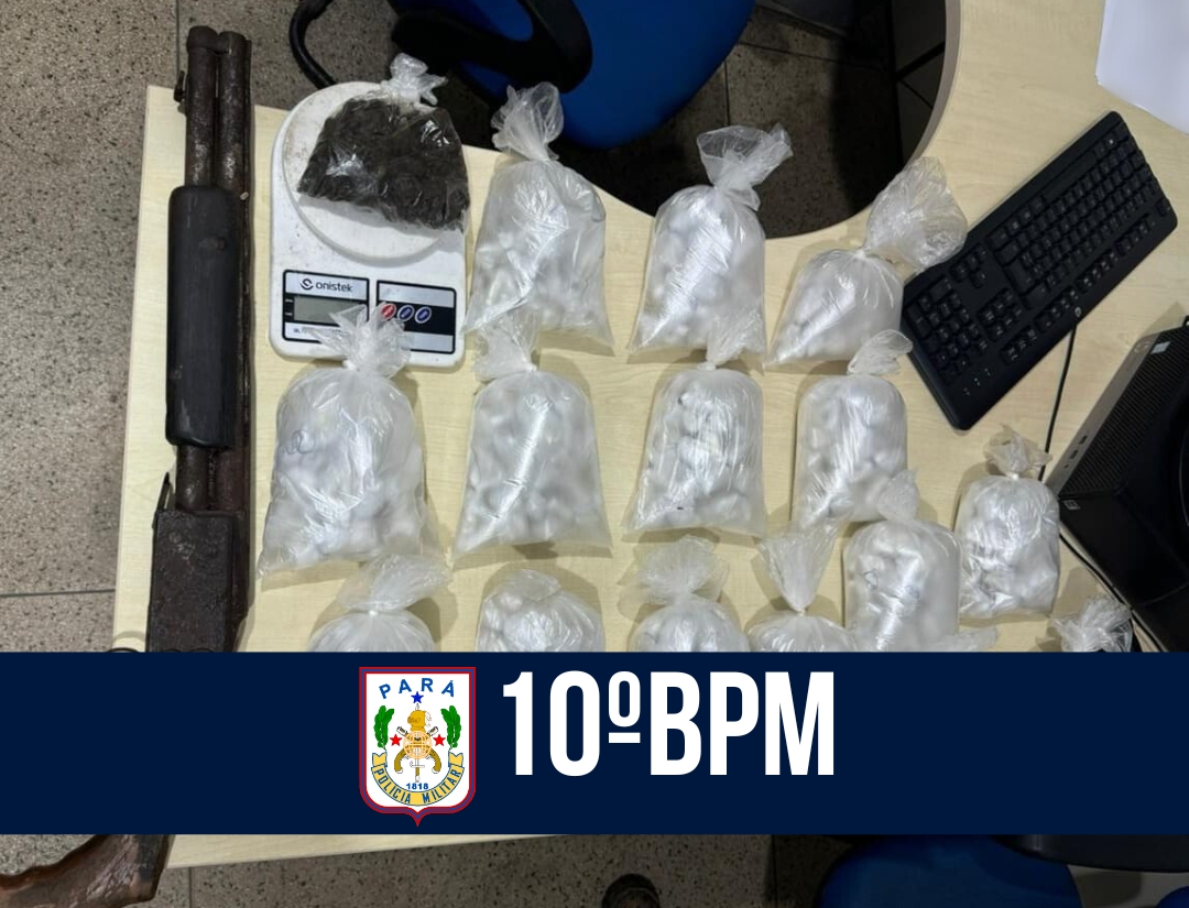 10° BPM realiza prisão e apreensão de droga e arma de fogo em Belém