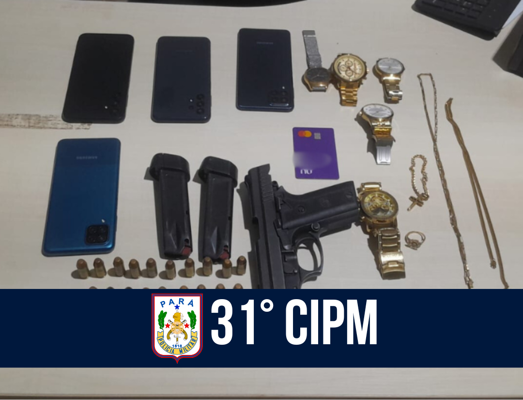 CPR XIII: agentes da 31° CIPM prendem trio por roubo e porte ilegal de arma de fogo em Ourilândia do Norte 