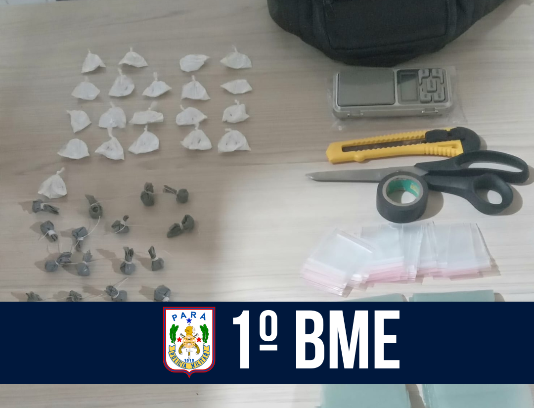 1º BME: PM prendem homem por tráfico de drogas em Marabá