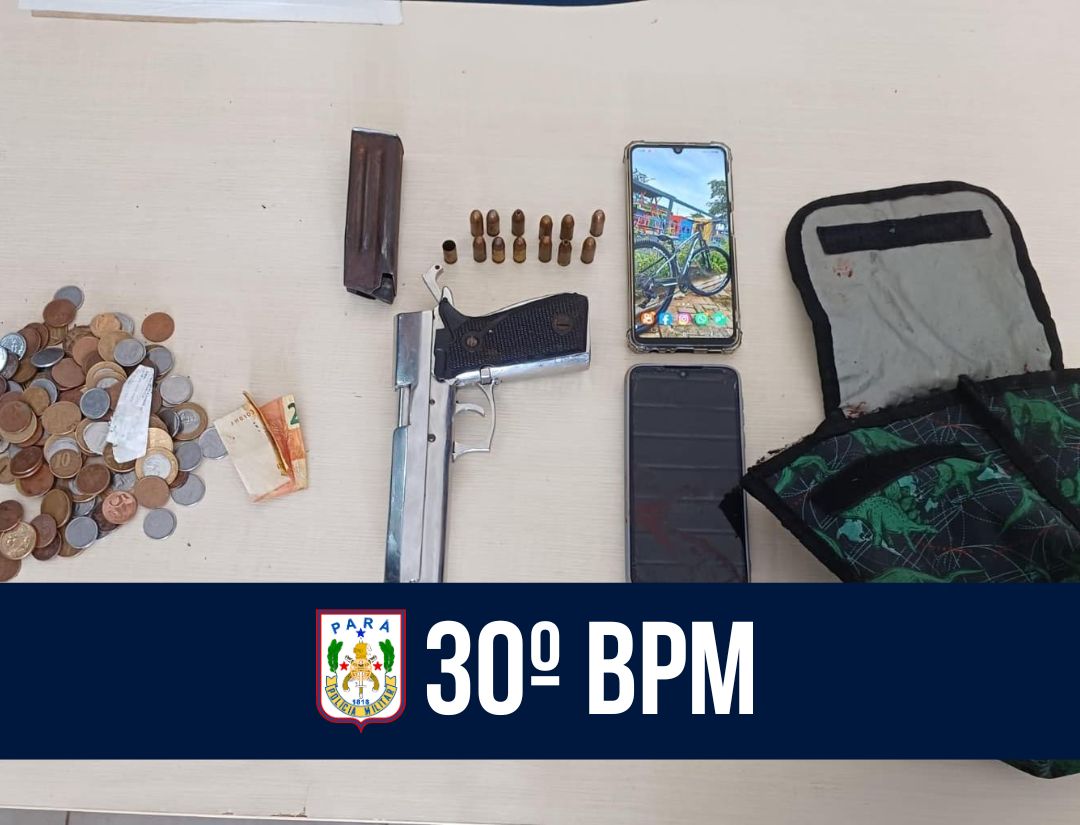 Operação do 30º BPM resulta na apreensão de arma de fogo, drogas e munições