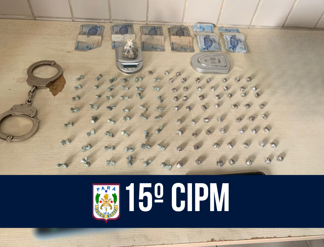 15ª CIPM apreende 106 porções de entorpecentes em Augusto Corrêa