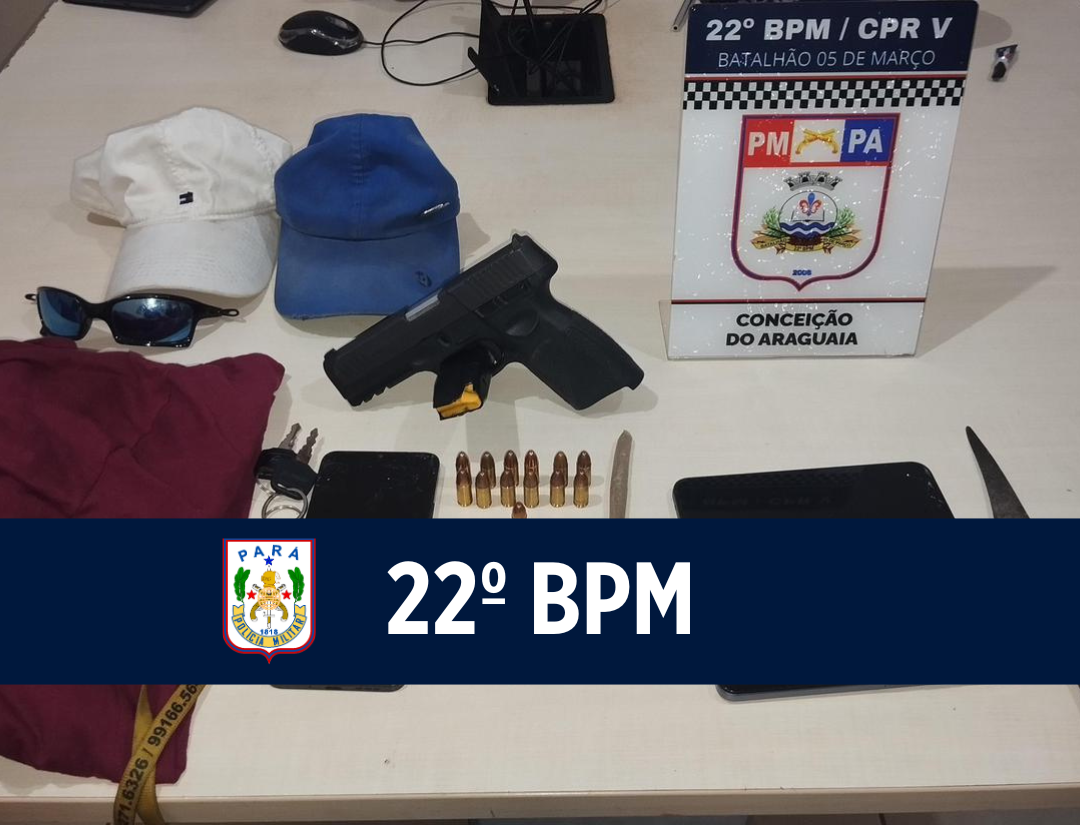 PM prende criminosos por tentativa de homicídio e apreende arma de fogo em Conceição do Araguaia
