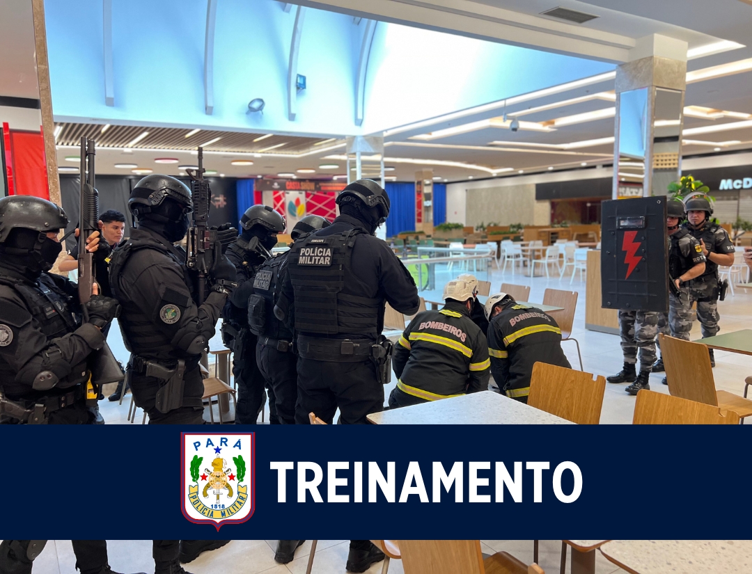 Polícia Militar realiza treinamento com equipe de segurança de shopping em Belém  