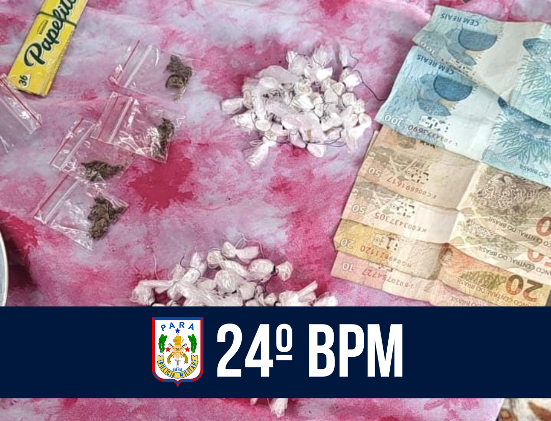 24º BPM prende homem por tráfico de drogas em Belém