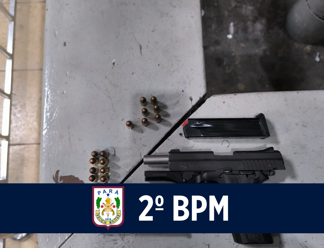 2° BPM apreende armamento e prende mulher por porte ilegal de arma de fogo em Belém