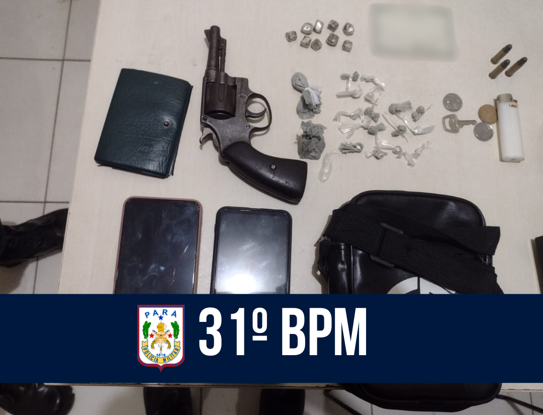 31º BPM apreende drogas e arma de fogo em Abaetetuba 