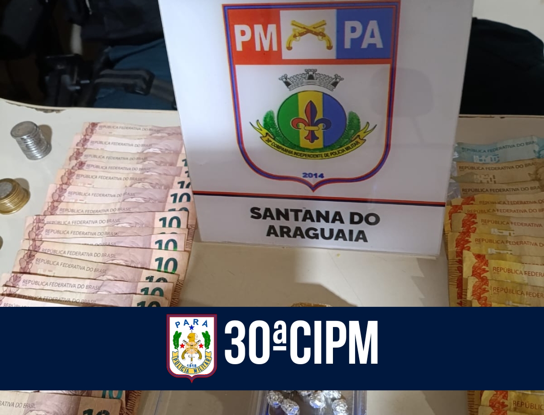 30ª CIPM prende suspeito de tráfico de drogas em Santana do Araguaia