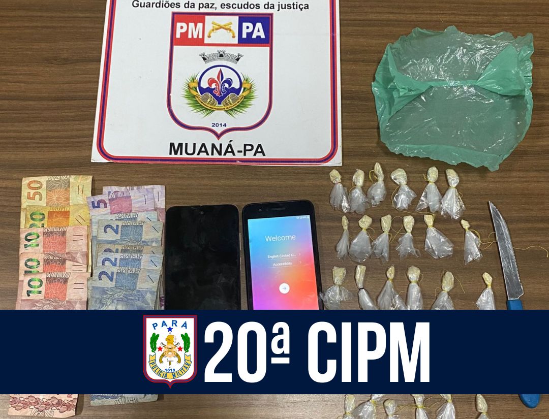 20ª CIPM prende homem suspeito de tráfico de entorpecentes em Muaná