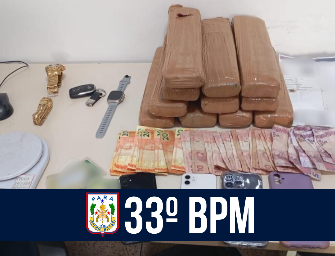 33º BPM prende suspeitos de tráfico com 11kg de maconha em Bragança 