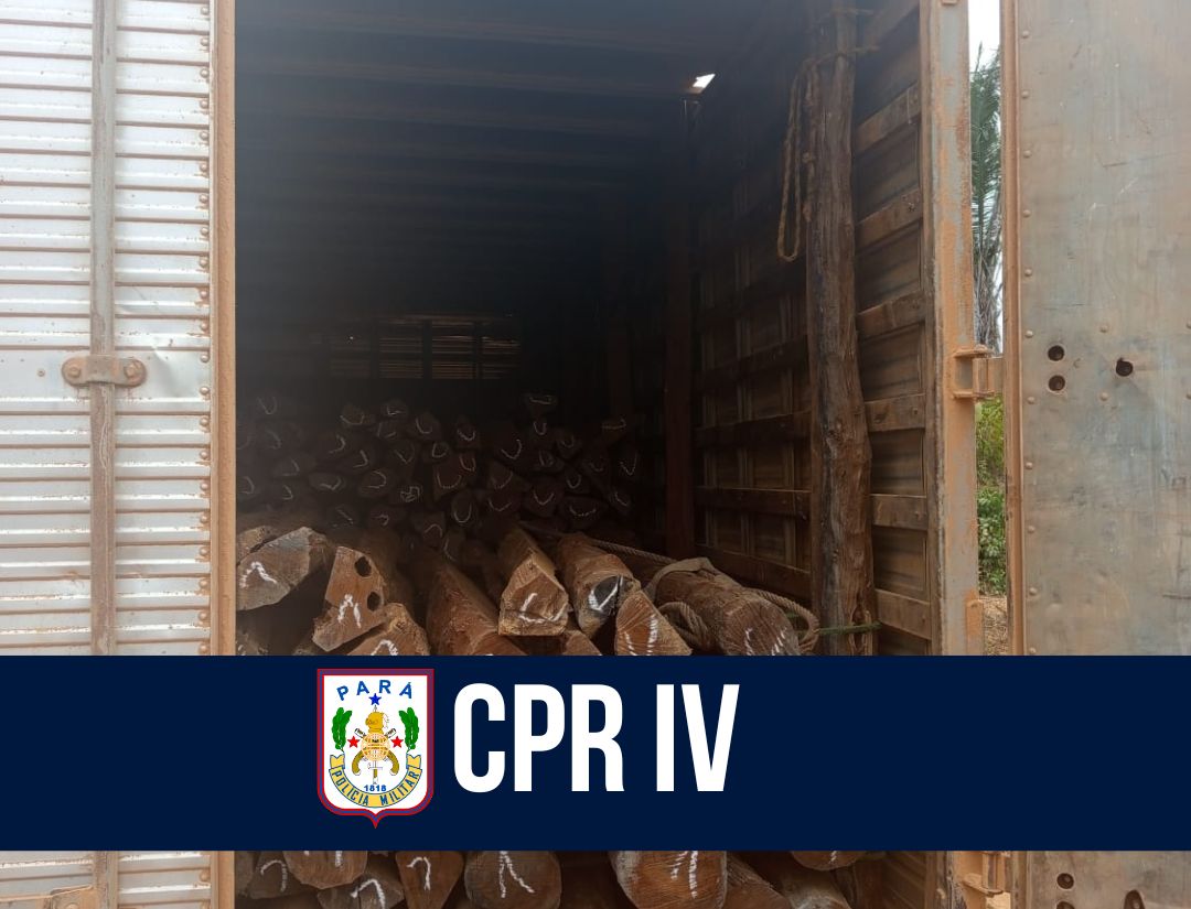 CPR IV: 13° BPM apreende carga de madeira ilegal em Tucurui