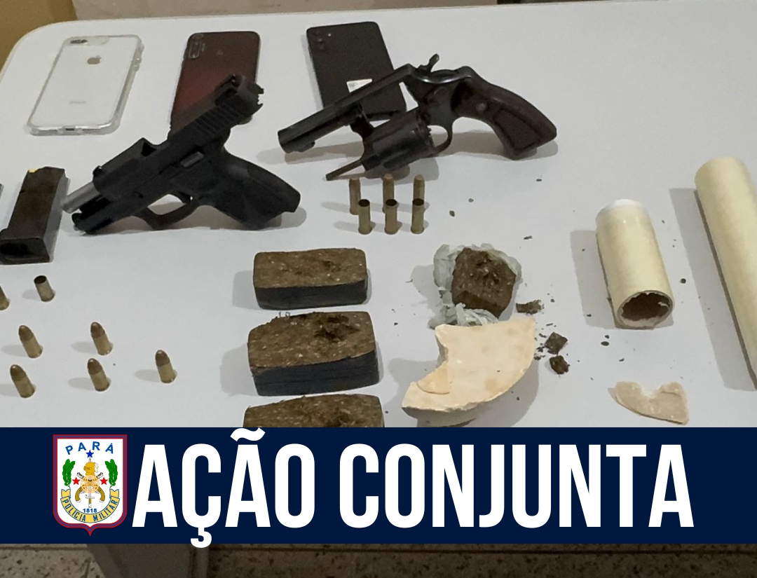 Ação conjunta: PM e PC apreendem drogas, armas de fogo e munições em Tomé-Açú