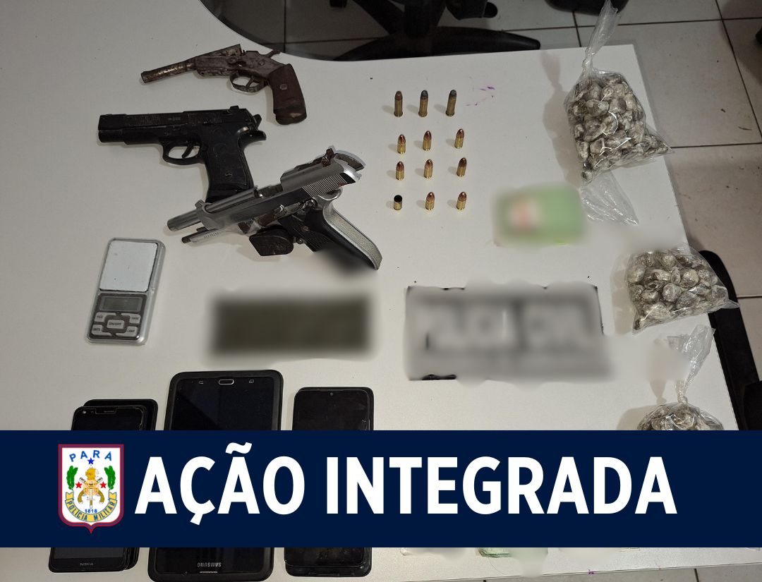 Em Operação integrada, 31º BPM e PC apreendem pistola, munições e drogas em Barcarena