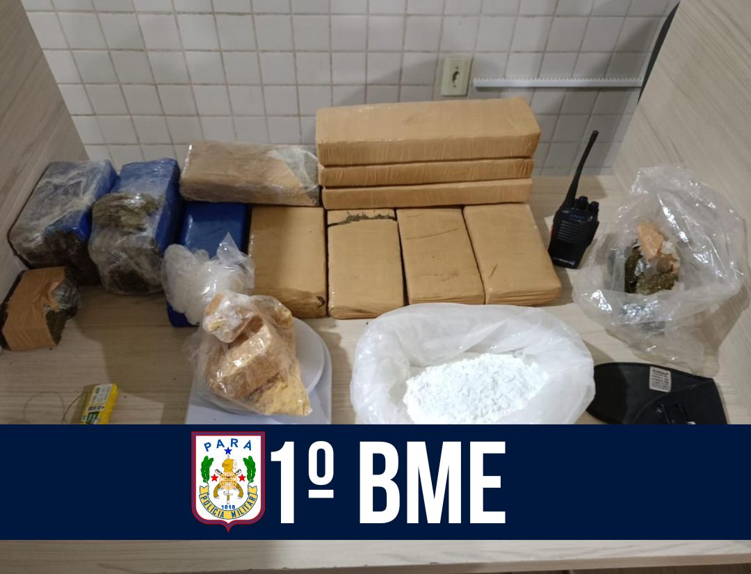 1° BME apreende mais de 12 kg de entorpecentes em Marabá