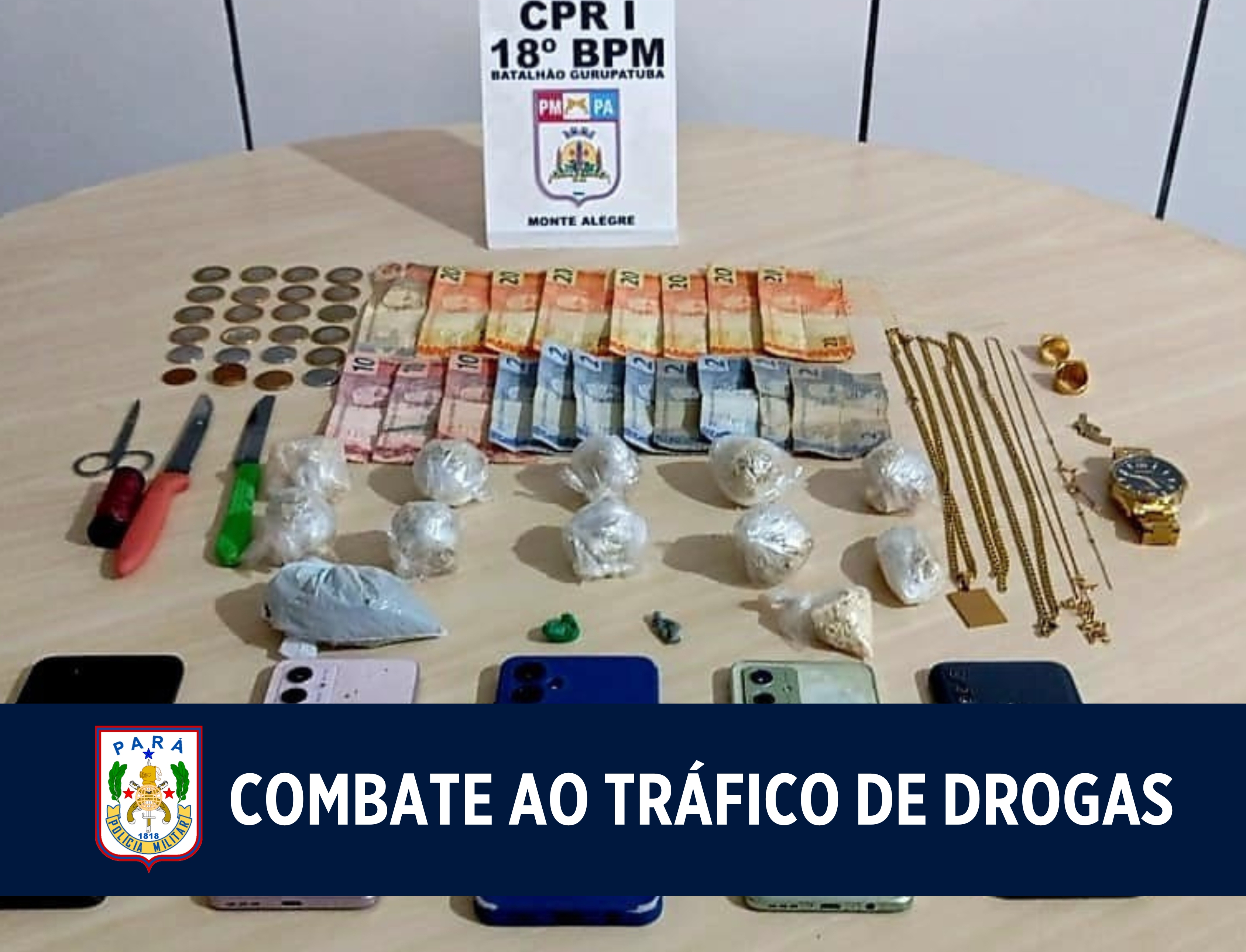 Em Monte Alegre, PM prende casal por tráfico de drogas