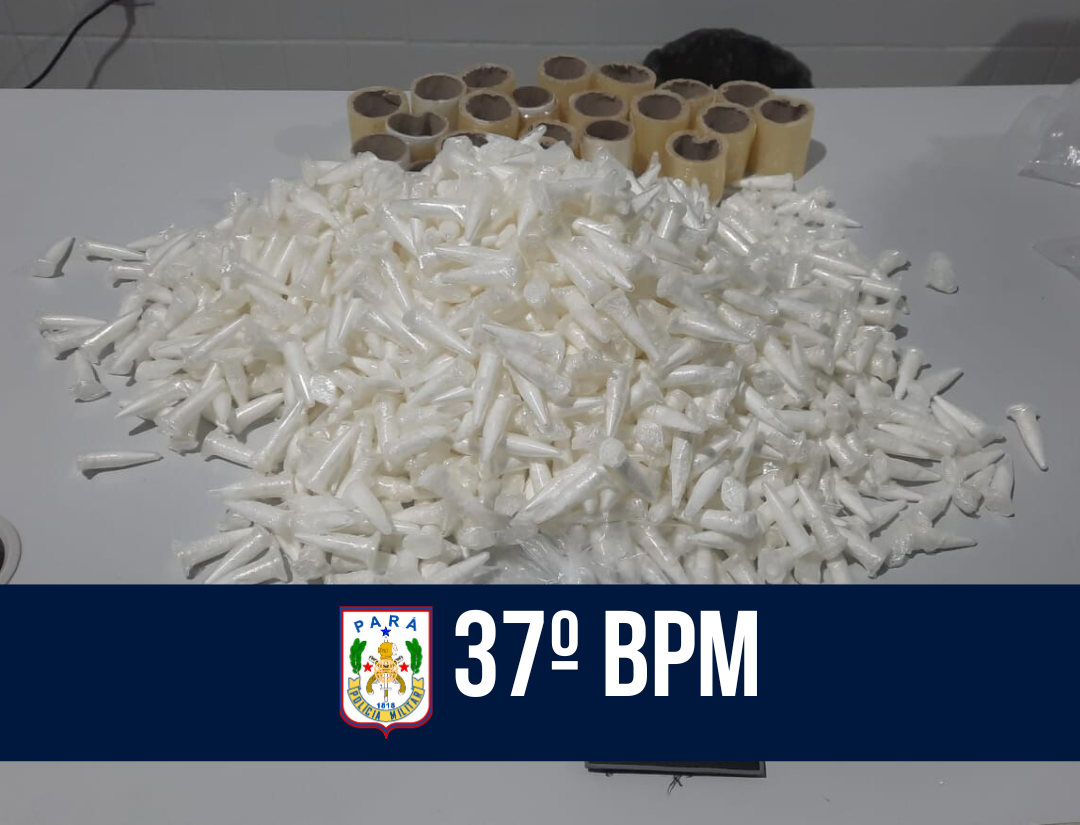 37º BPM apreende 1.150 pinos com cocaína no bairro Guamá