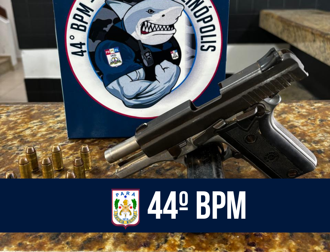Em Salinópolis, 44º BPM apreende arma de fogo