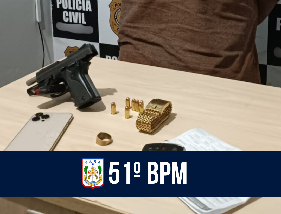51º BPM prende homem por porte ilegal de arma e munições em Dom Eliseu