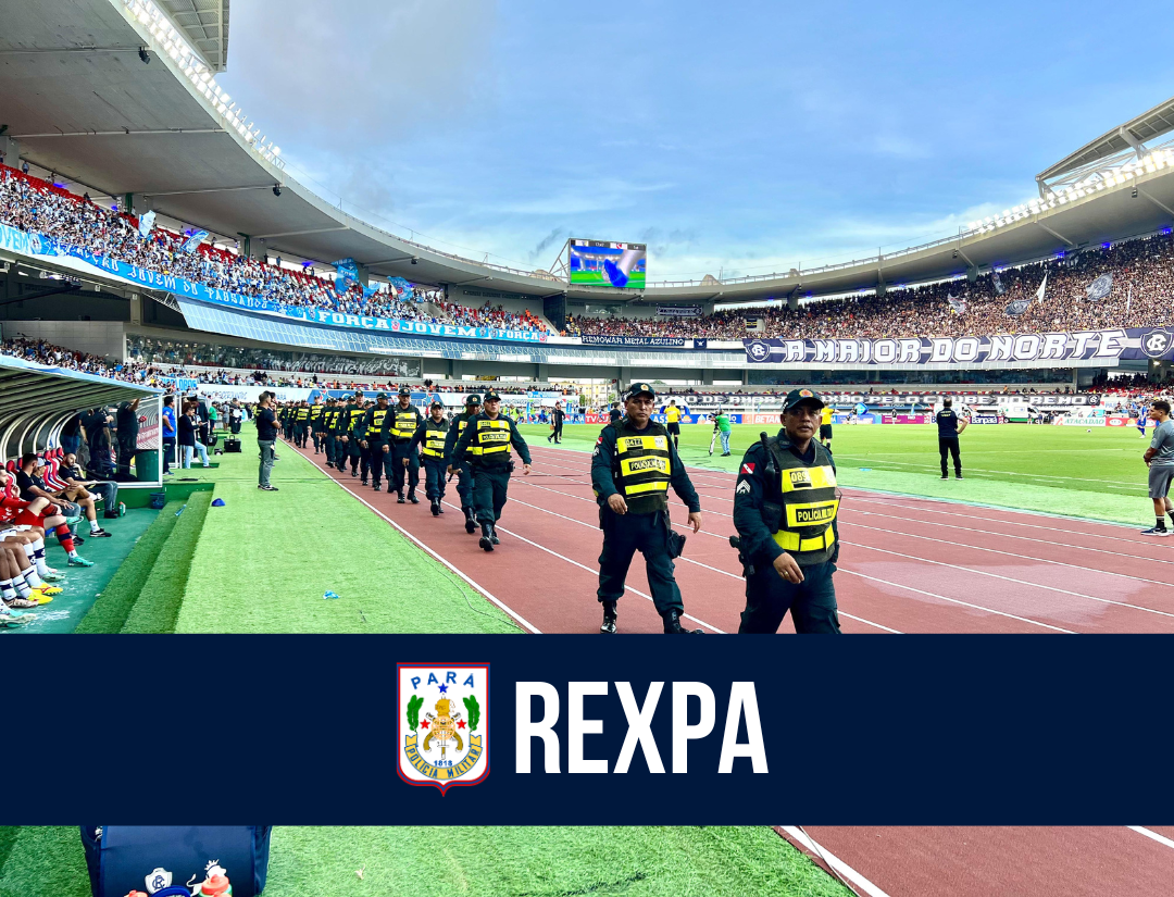 PM reforça policiamento durante o primeiro jogo do REXPA na final do Campeonato Paraense