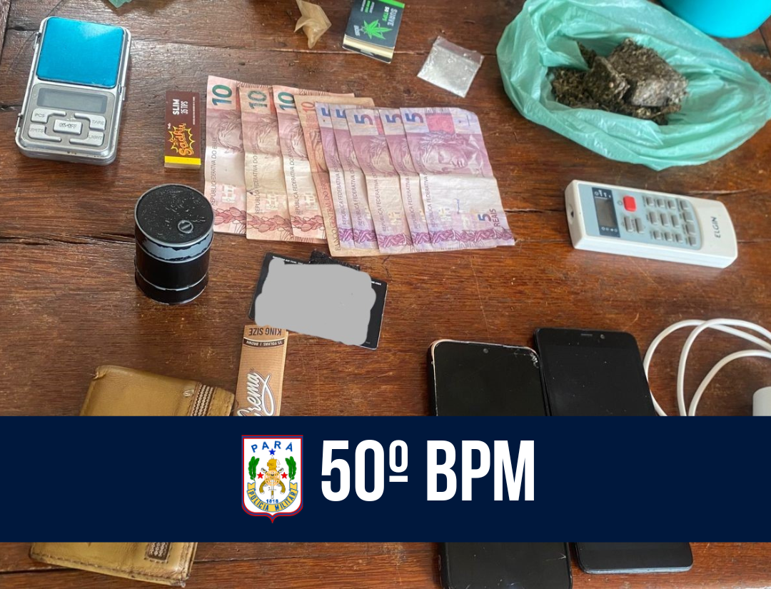 50º BPM prende duas pessoas por tráfico de drogas em Jacundá
