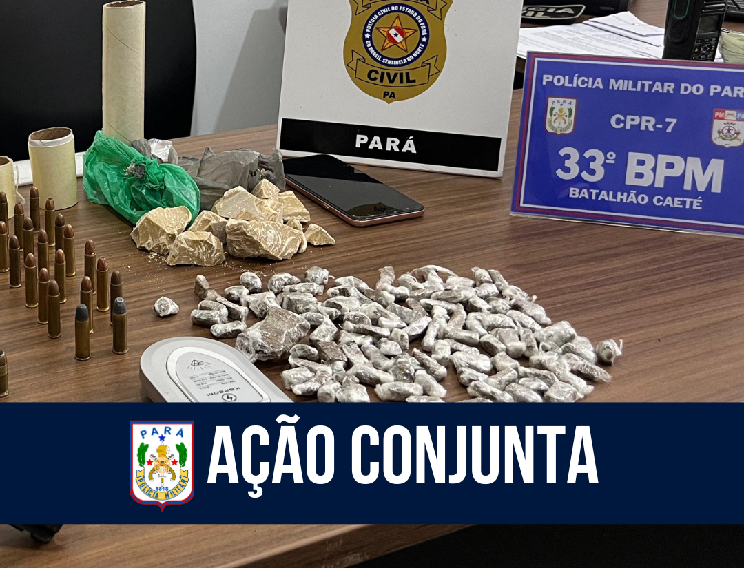 Ação conjunta apreende armas de fogo, munições e drogas em Augusto Corrêa