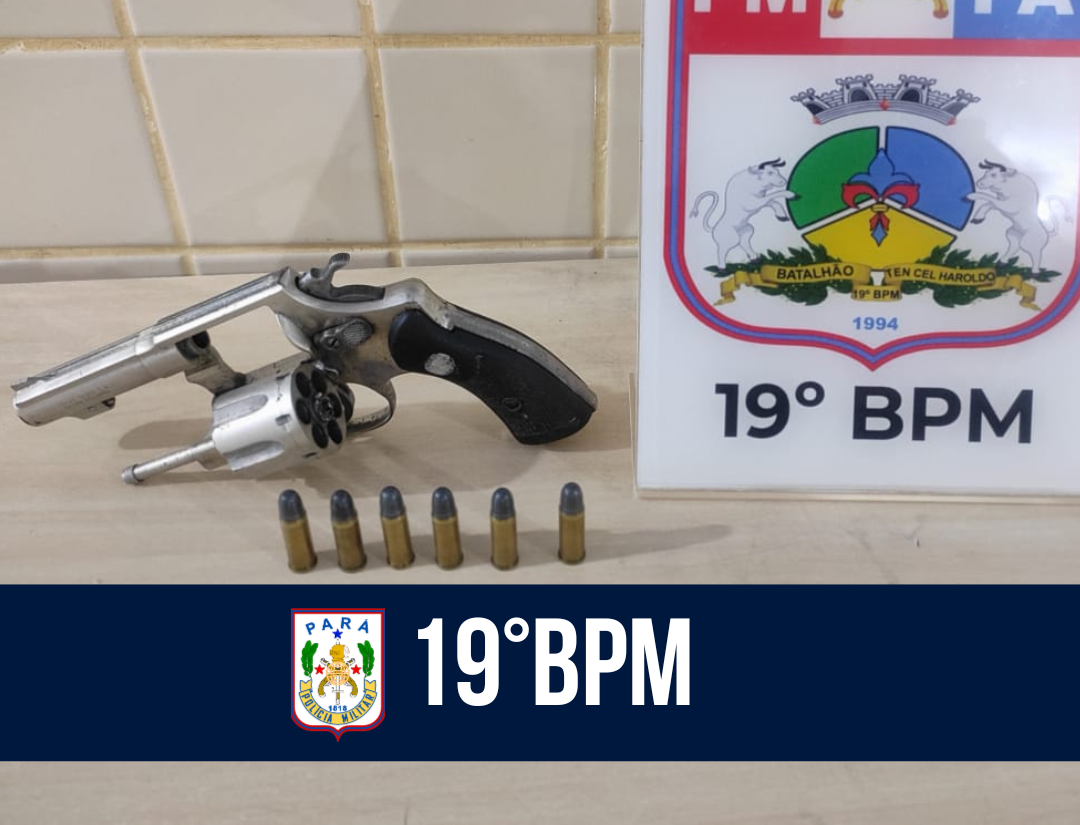 19°BPM apreende arma de fogo e munições no município de Paragominas 