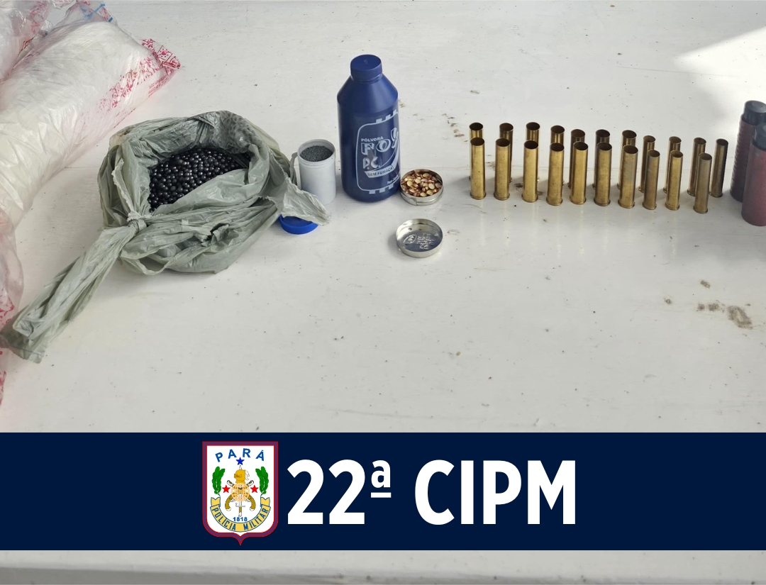 22ª CIPM prende homem suspeito de portar e comercializar insumos para arma de fogo em Portel