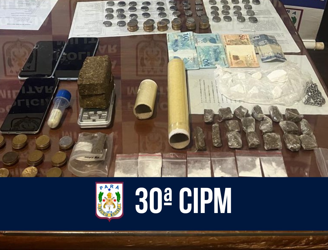 30ª CIPM prende dupla por tráfico de drogas em Santana do Araguaia