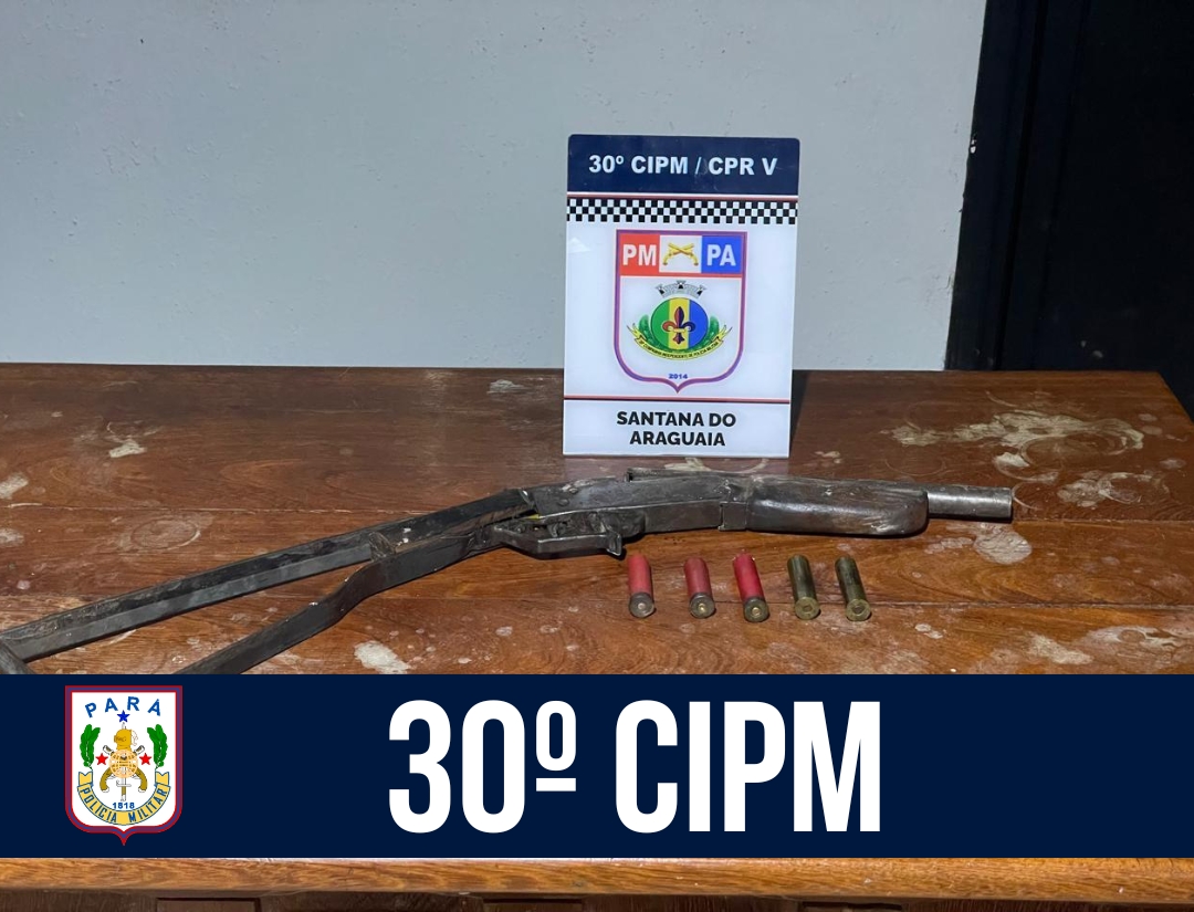 CPR V: 30ª CIPM prende homem por violência doméstica e porte ilegal de arma de fogo em Santana do Araguaia