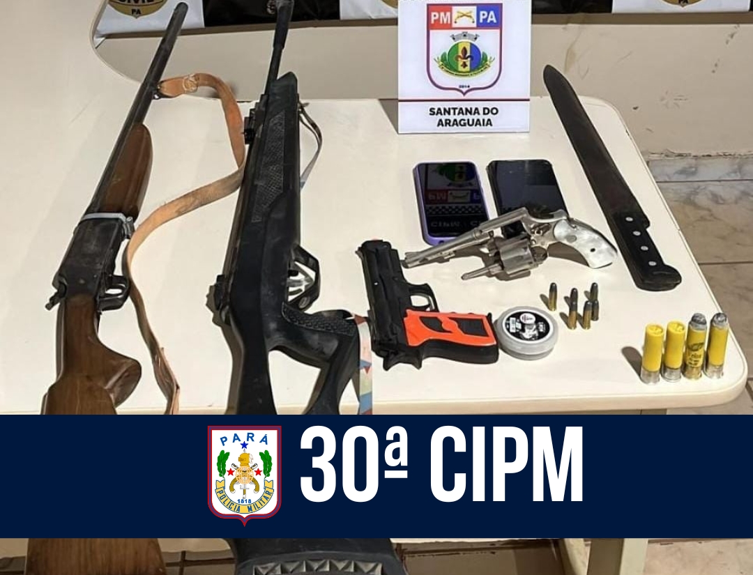 30ª CIPM retira armas ilegais da ruas em Santana do Araguaia