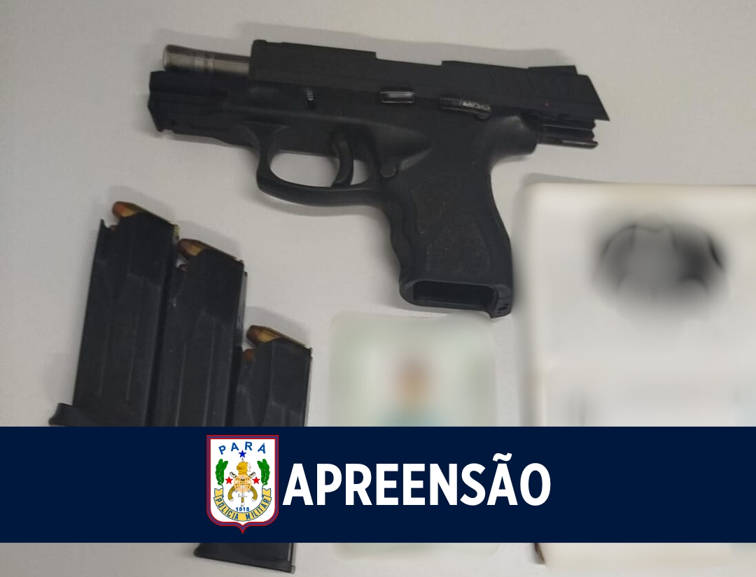 14° BPM realiza prisão e apreensão de uma pistola .40 em Barcarena