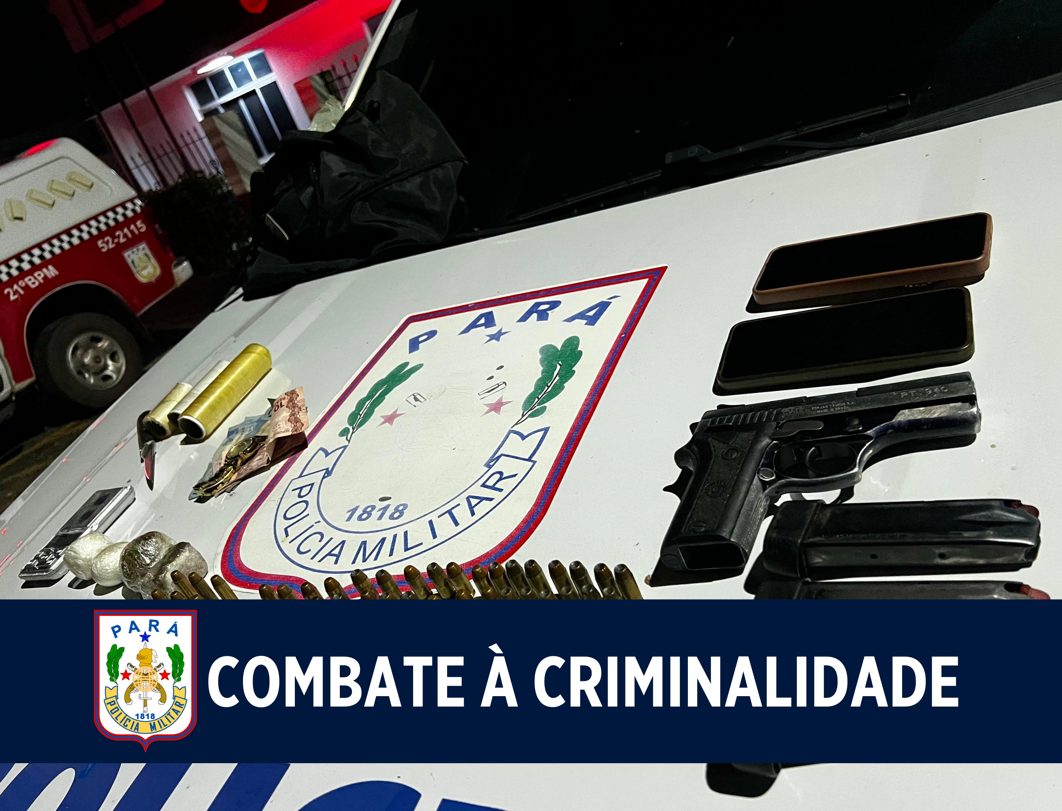 PM realiza intervenção policial no Parque Verde e apreende arma, drogas e munições