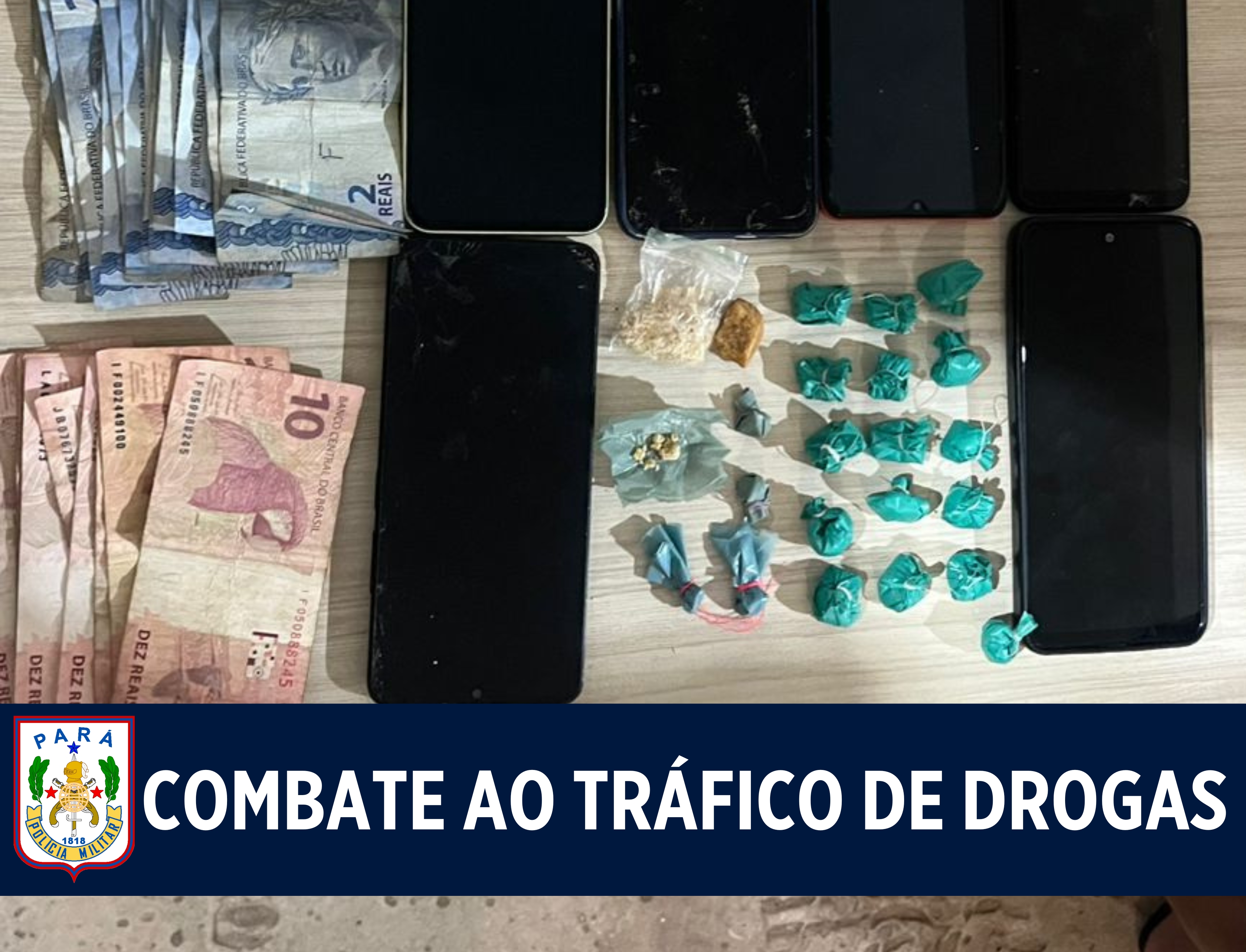 1º BME apreende trio por tráfico de entorpecente em Marabá