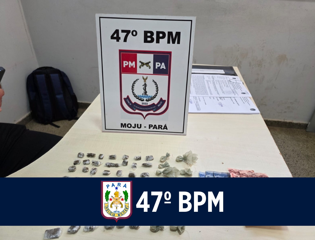 Em Moju, 47º BPM prende homem por tráfico de entorpecentes