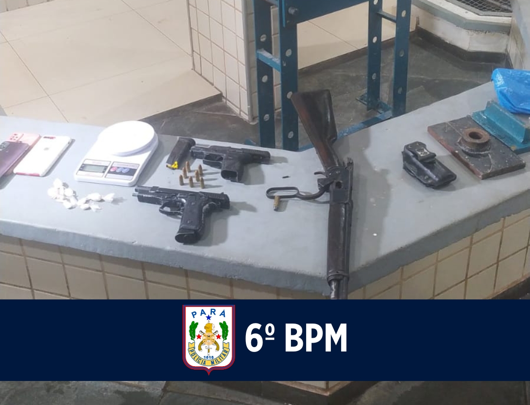 6º BPM apreende três armas de fogo, em Ananindeua