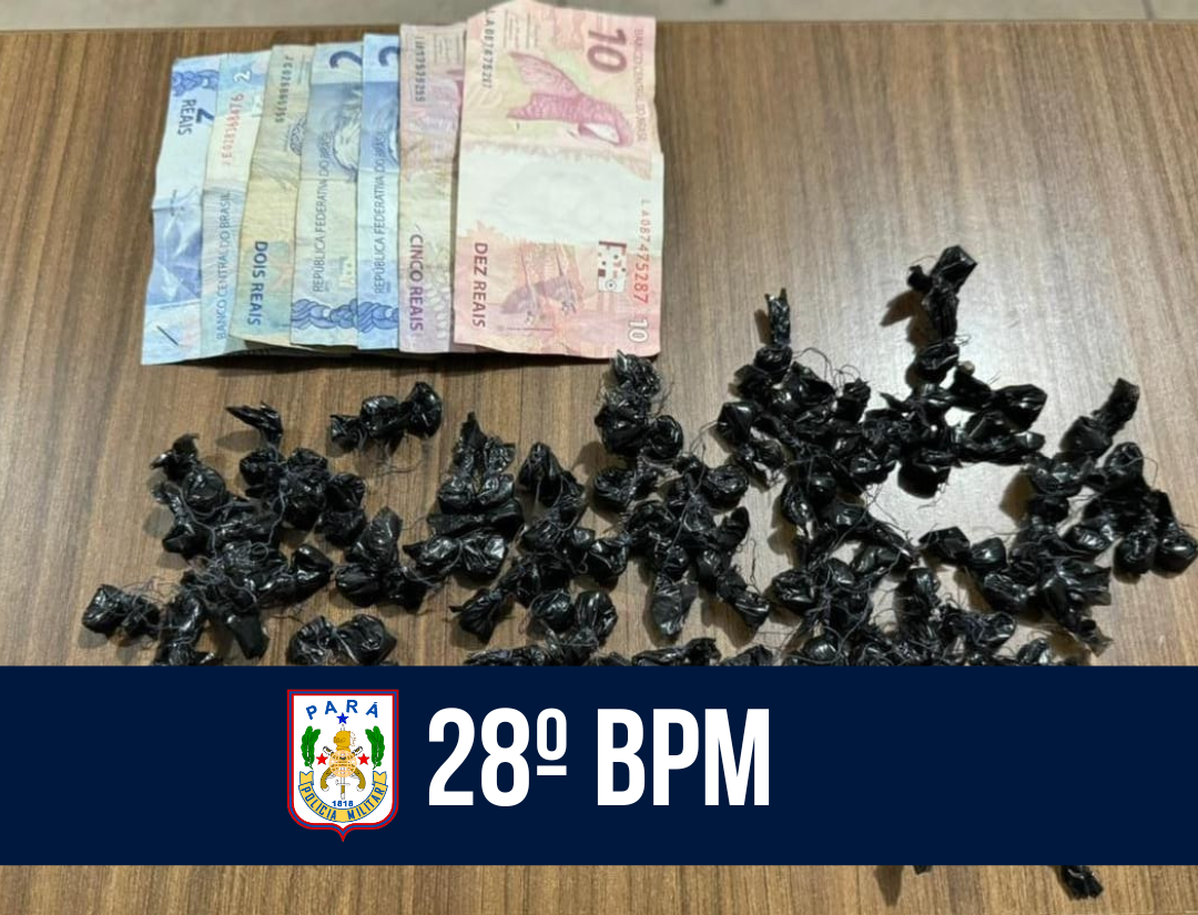 28º BPM prende homem com 101 invólucros de drogas em Belém