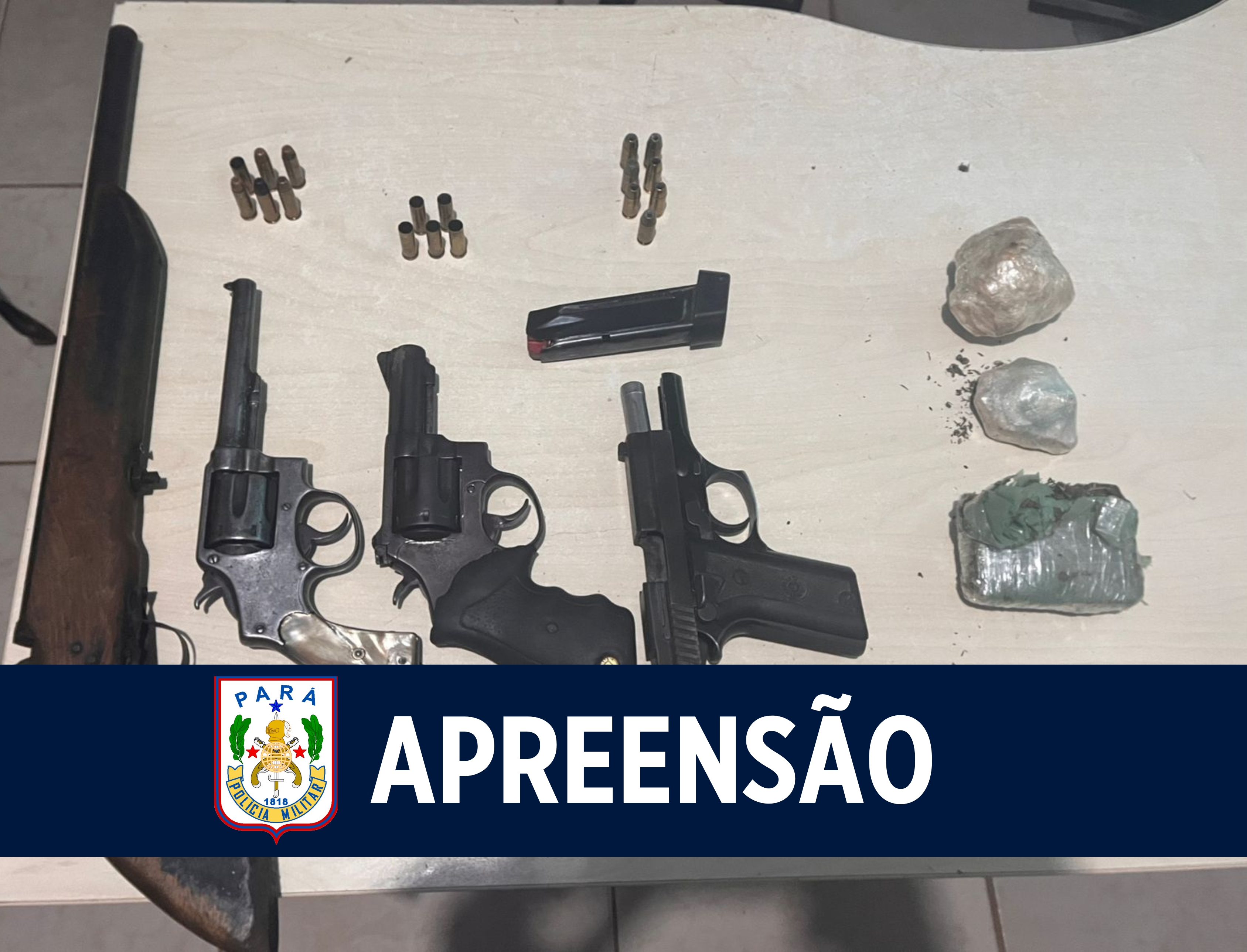 Operação da PMPA apreende quatro armas de fogo em São Domingos do Capim