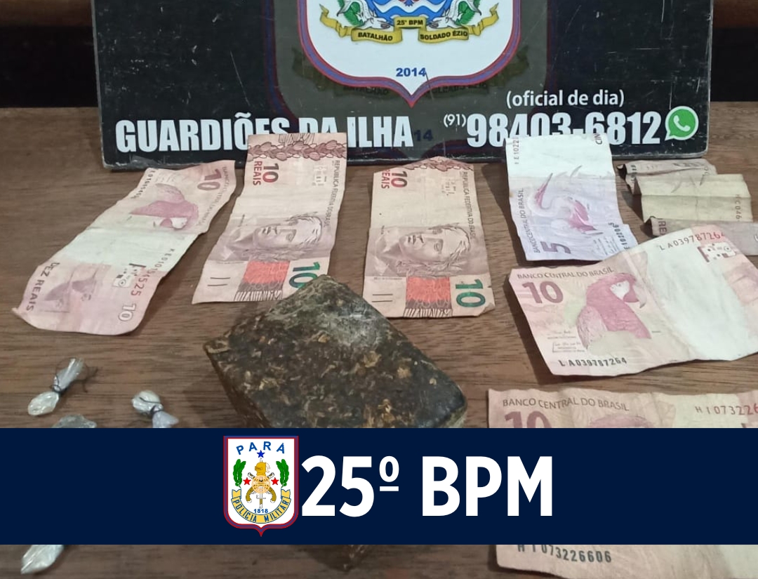 25º BPM Prende Indivíduo e Apreende Drogas em Patrulhamento no distrito de Mosqueiro