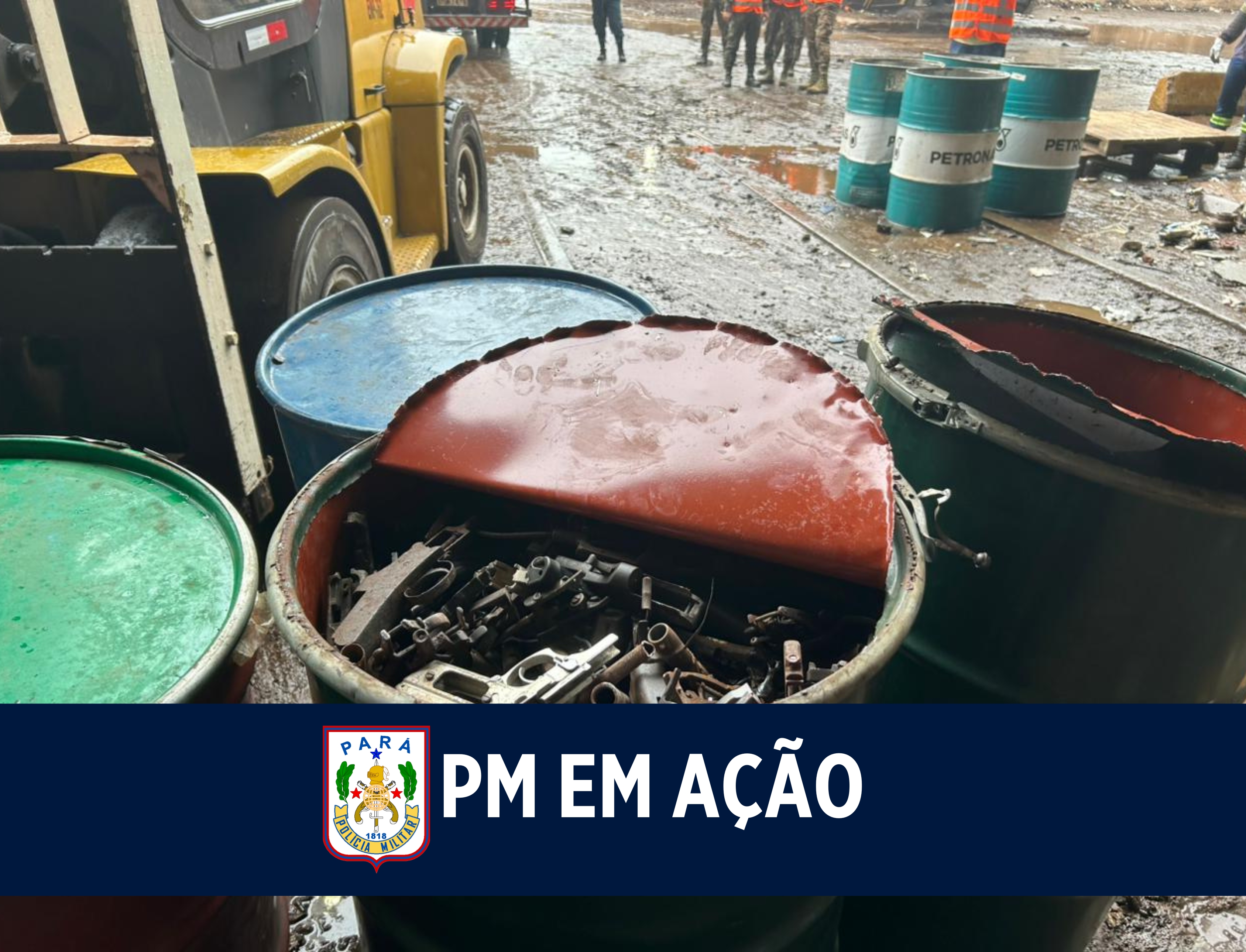 Polícia Militar do Pará participa da Operação Vulcão e destrói 1.700 armas inservíveis em Marabá