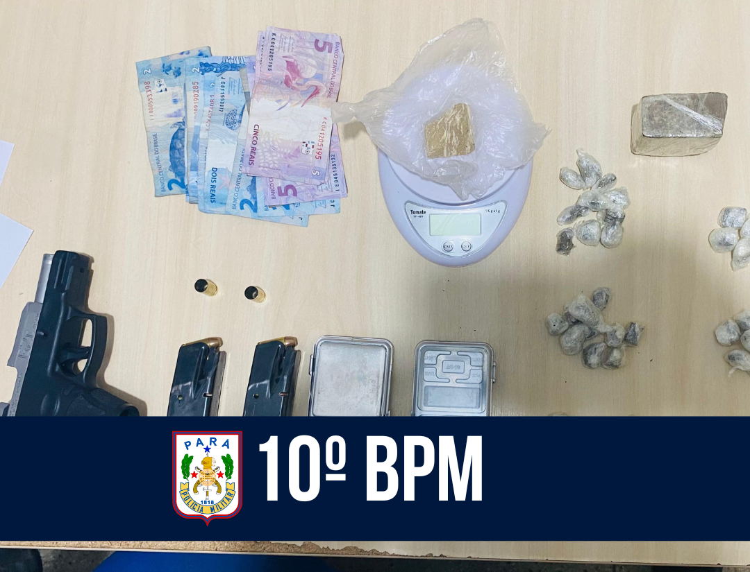 10º BPM apreende drogas e arma de fogo no Tenoné