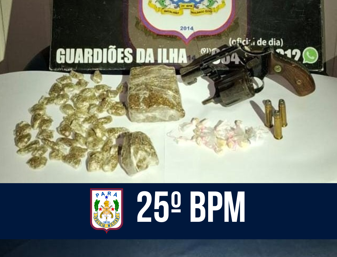 25º BPM apreende drogas e arma de fogo em Mosqueiro